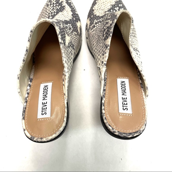 Steve Madden Savina Snakeskin Leather Heeled Mules - Picture 5 of 8